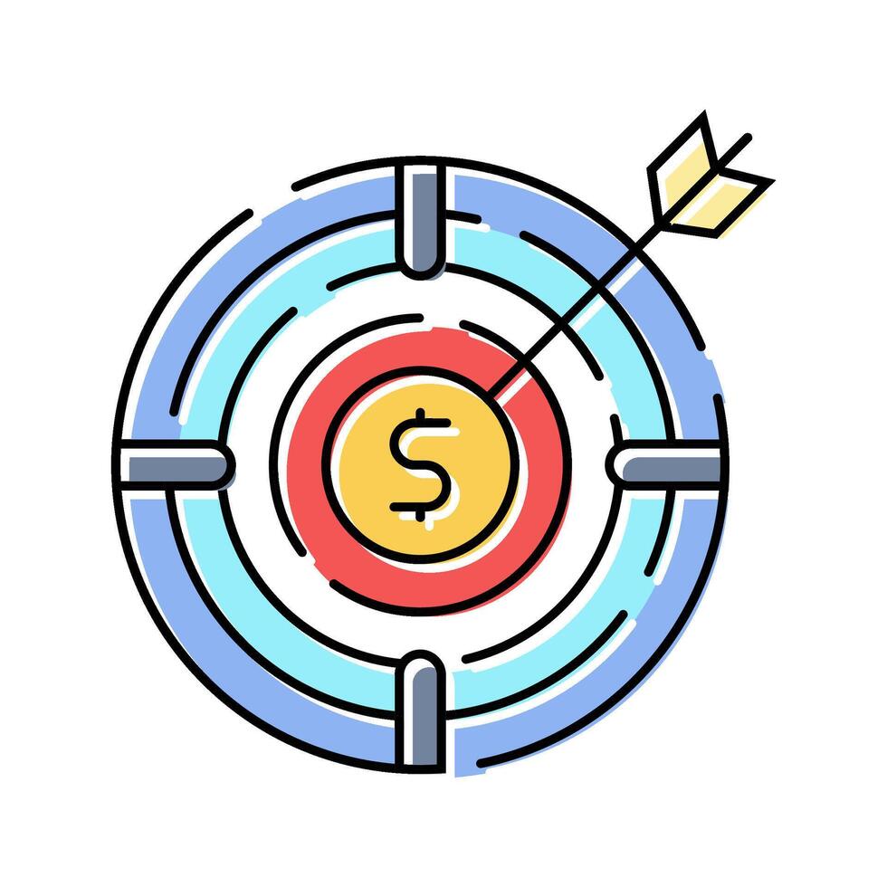 targets technical sales engineer color icon illustration vector