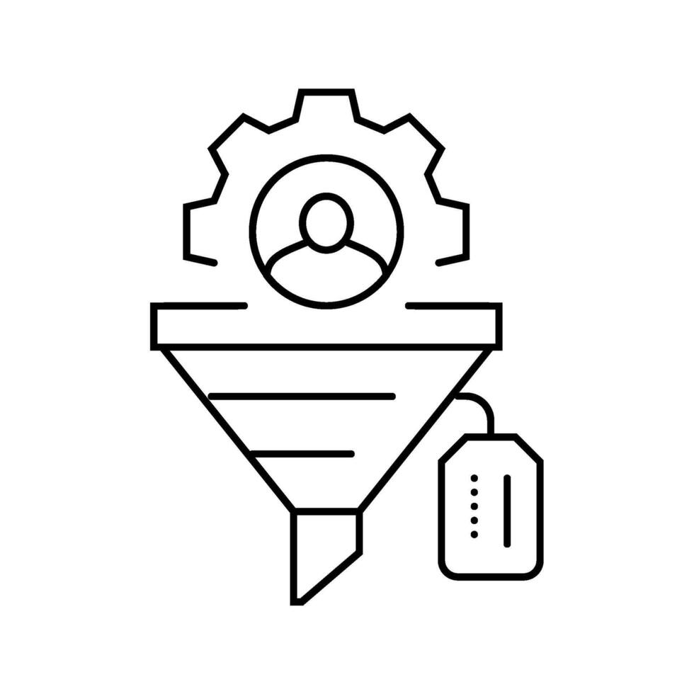 lead nurturing technical sales engineer line icon illustration vector