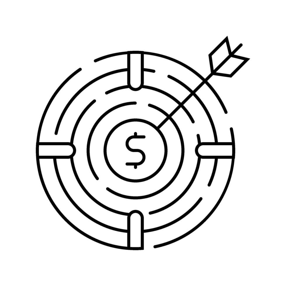 targets technical sales engineer line icon illustration vector