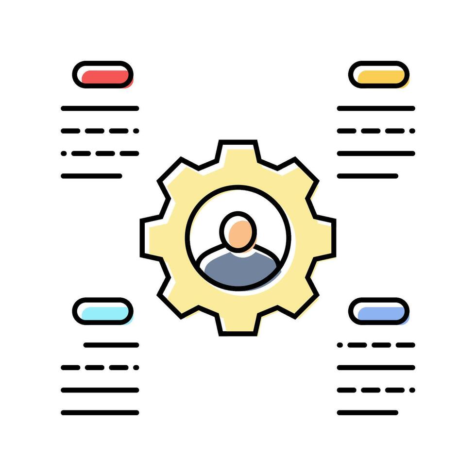 metrics technical sales engineer color icon illustration vector