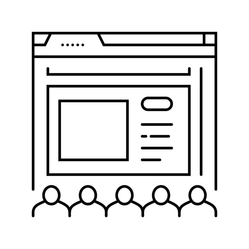 webinar presentation virtual conference line icon illustration vector
