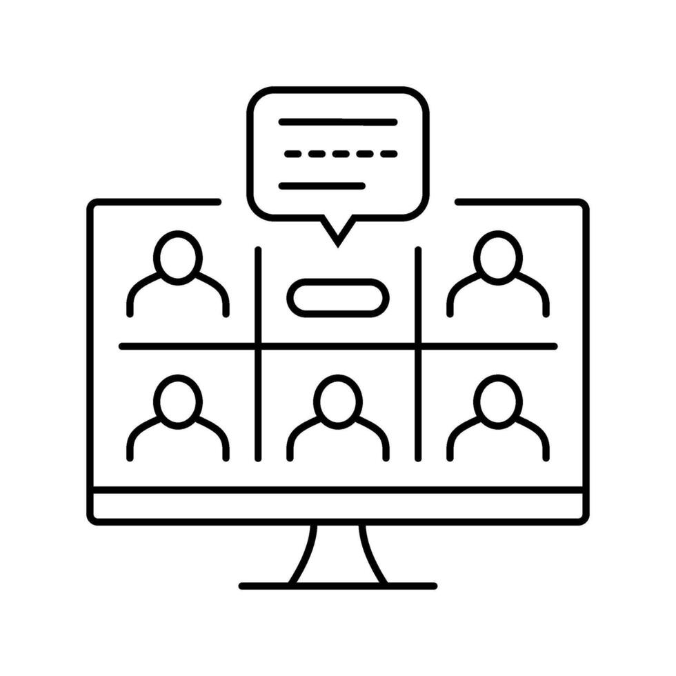 breakout sessions virtual conference line icon illustration vector