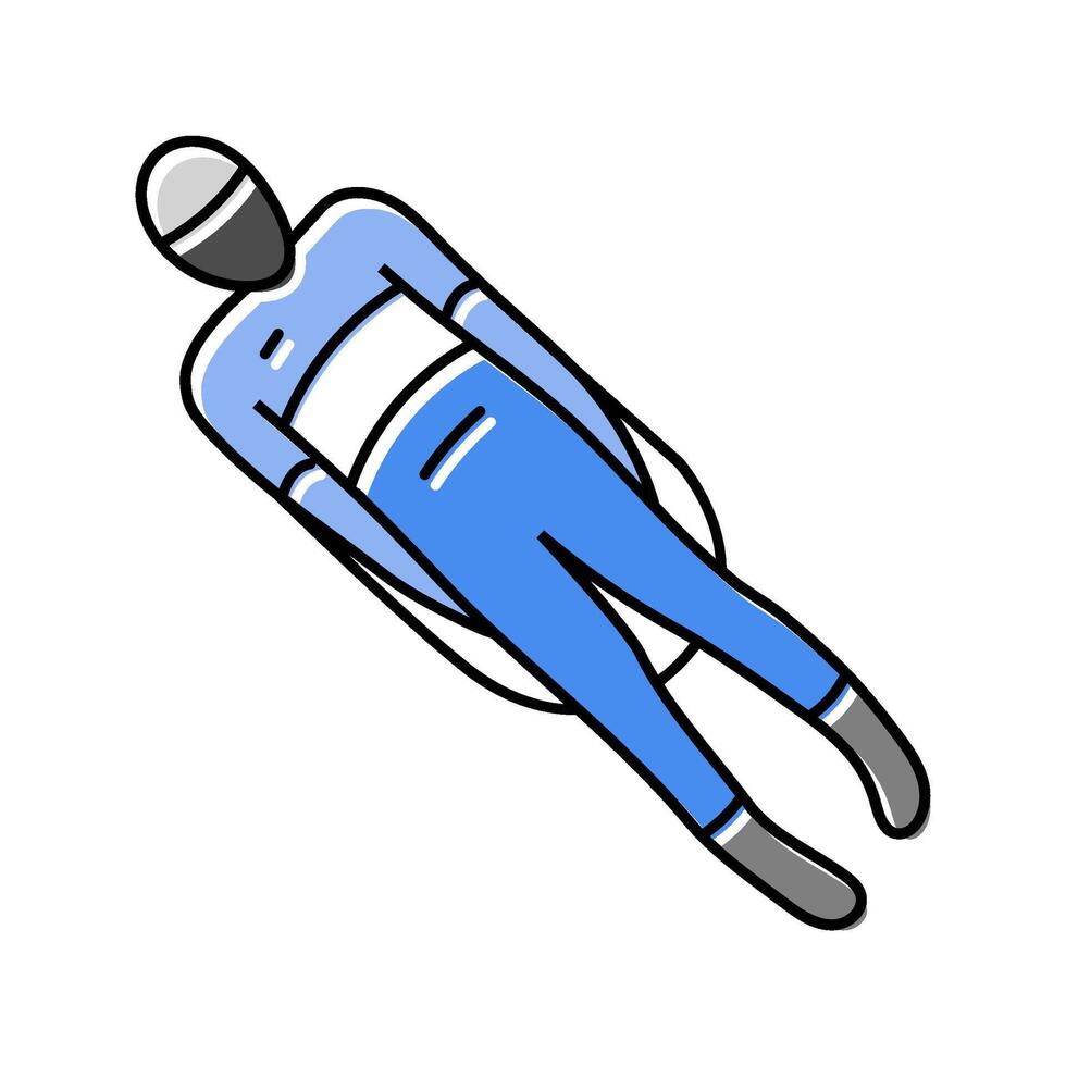 luge winter sport color icon illustration vector