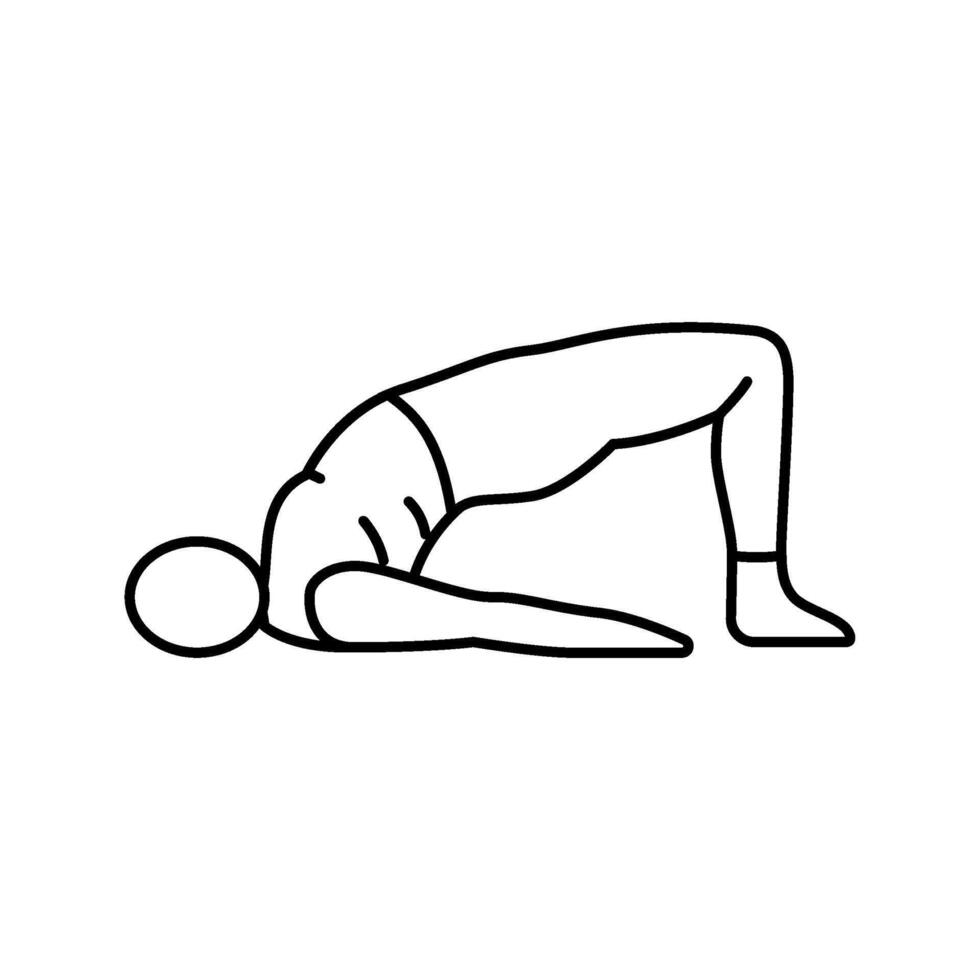 bridge pose setu bandhasana yoga line icon illustration vector