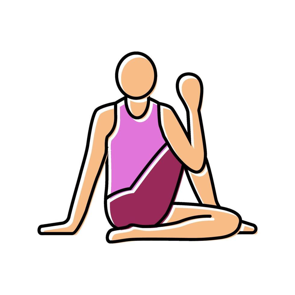 fish pose matsyasana yoga color icon illustration vector