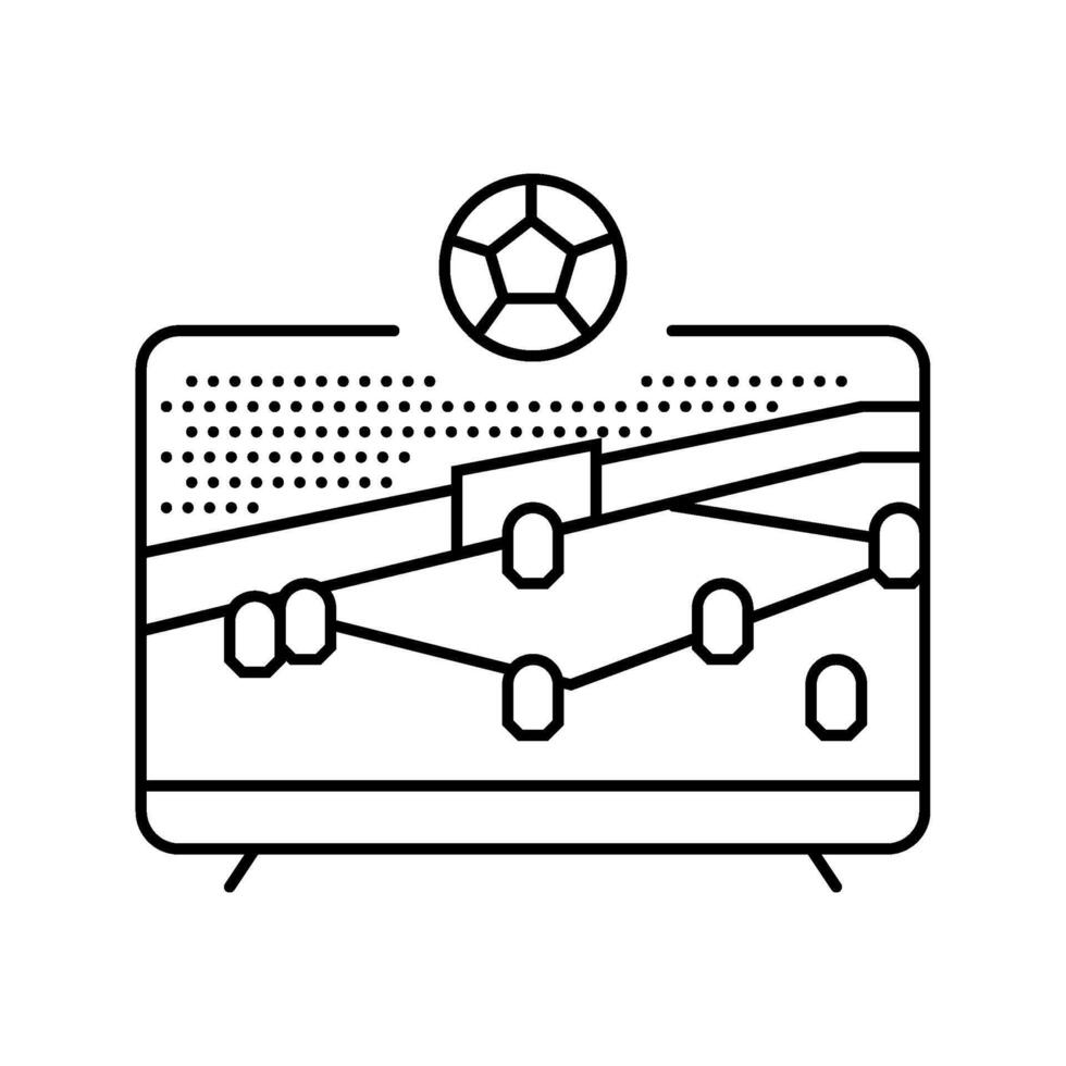 watching soccer live autumn line icon illustration vector