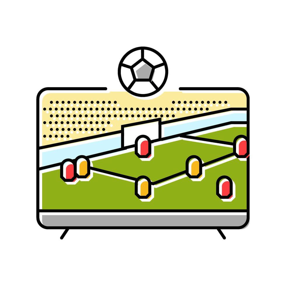 watching soccer live autumn color icon illustration vector