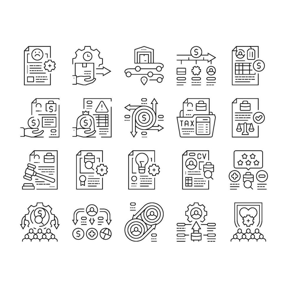 business process automation icons set vector