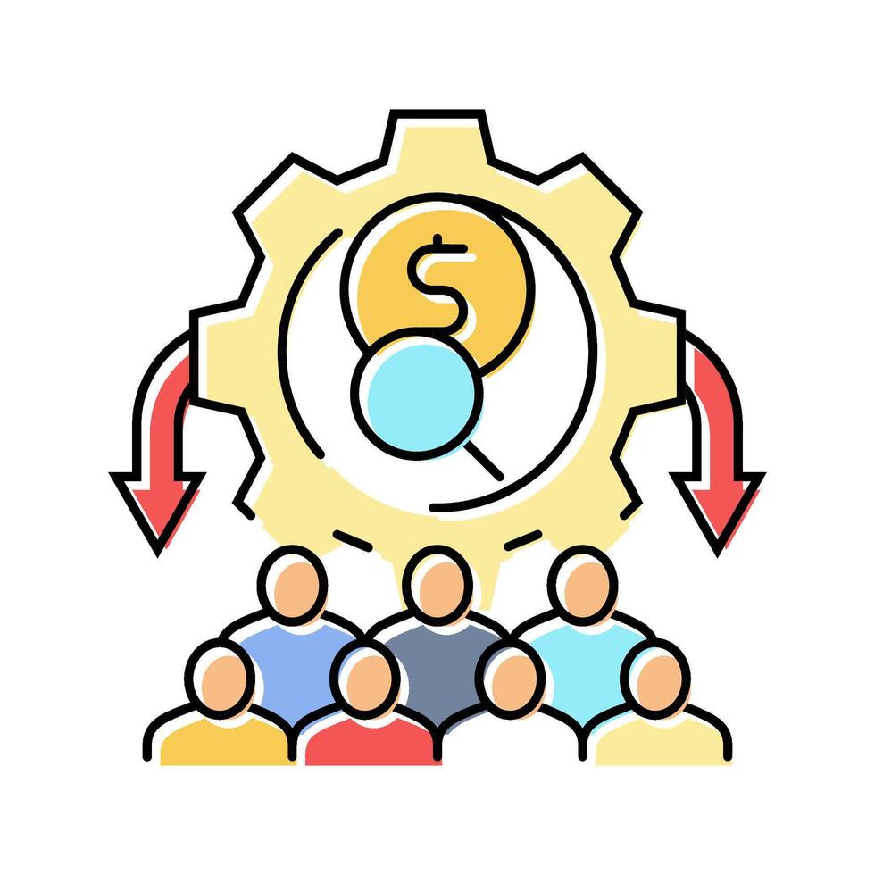 compensation management business color icon illustration vector