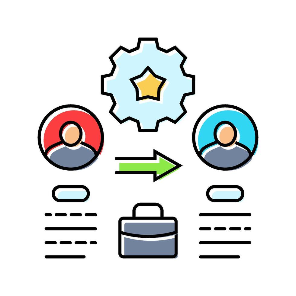 succession planning business process color icon illustration vector