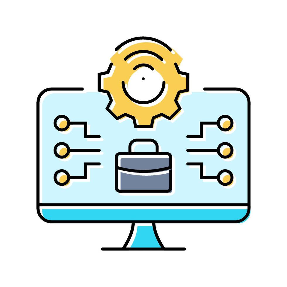 information technology management business color icon illustration vector