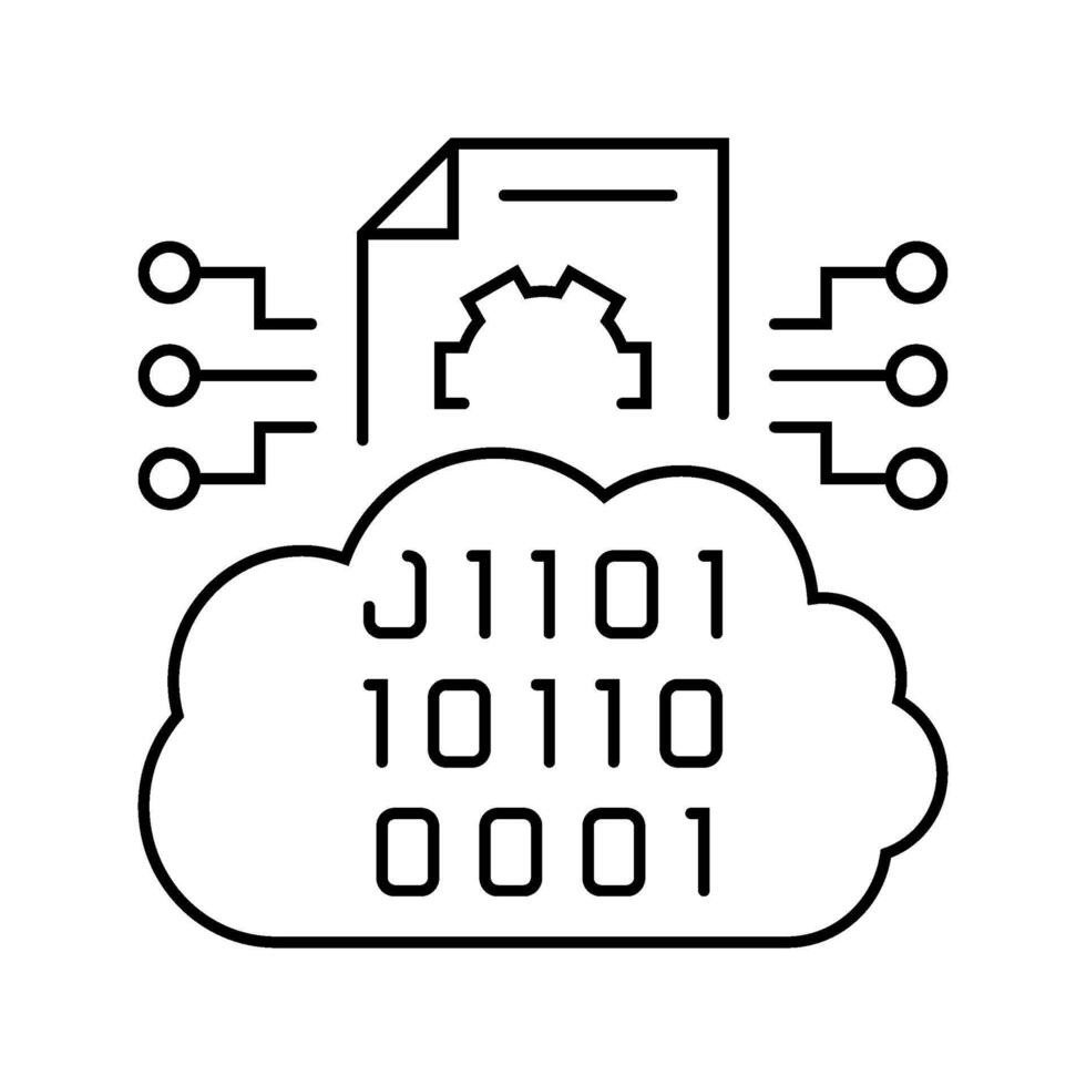 cloud computing business process line icon illustration vector