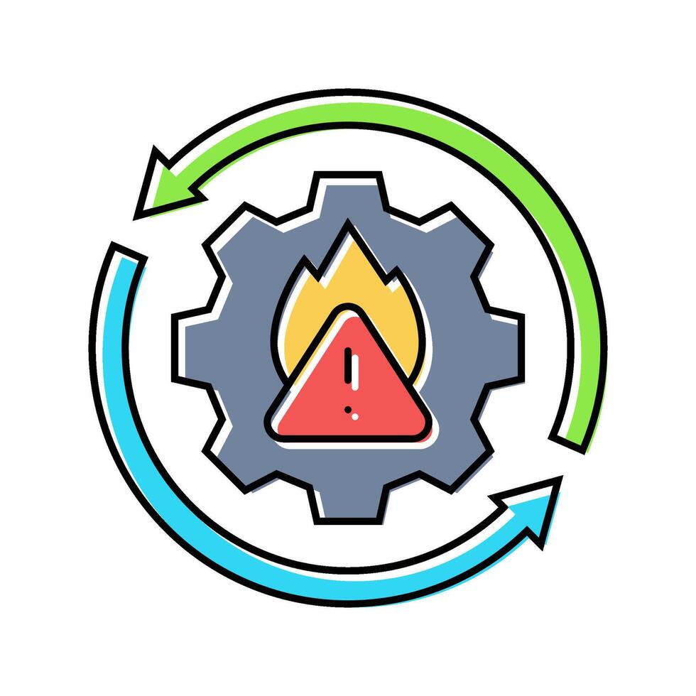 disaster recovery business process color icon illustration vector