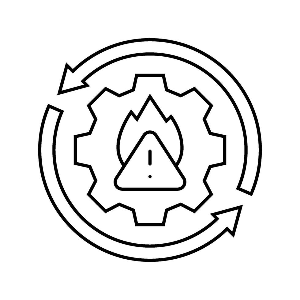 disaster recovery business process line icon illustration vector