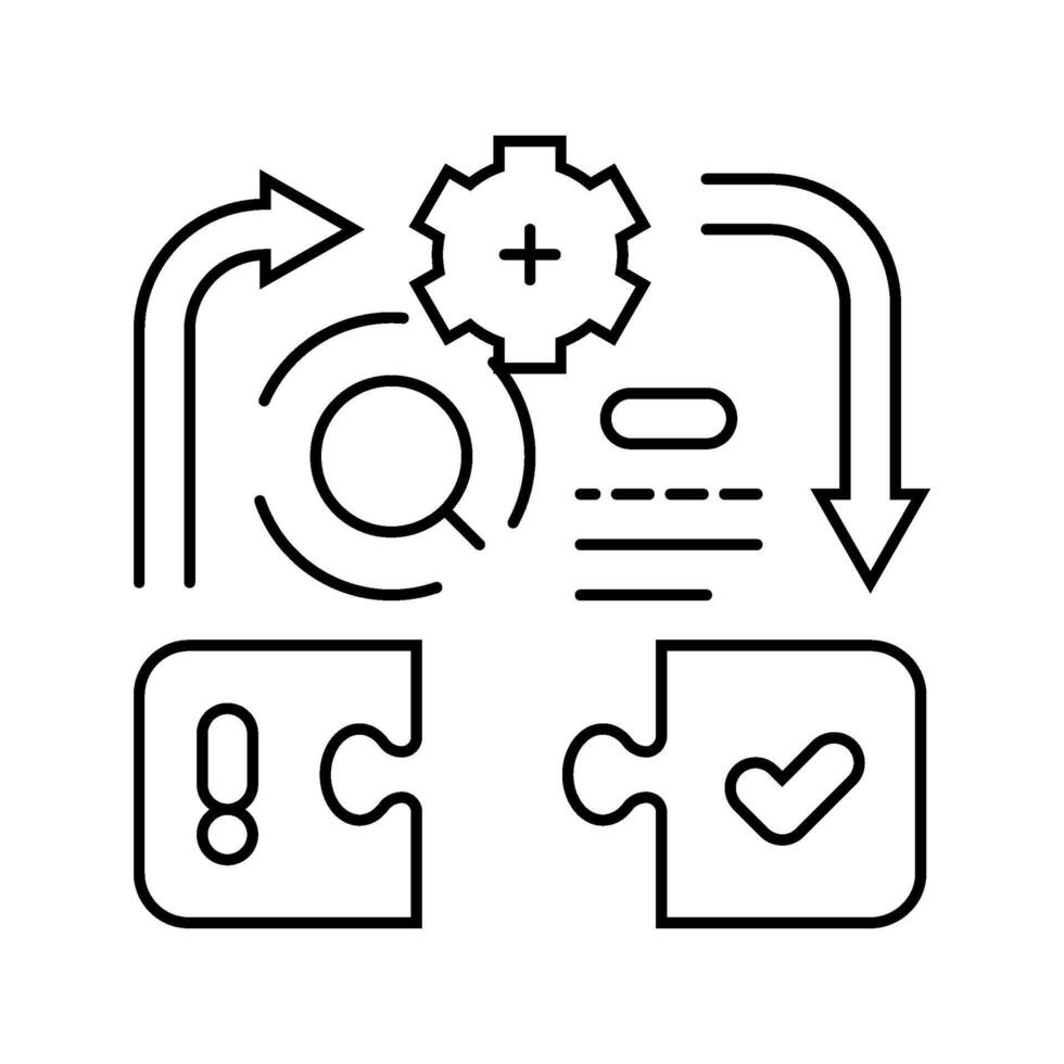 problem solving business process line icon illustration vector