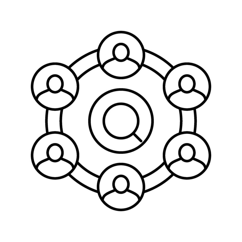 sales tracking business process line icon illustration vector