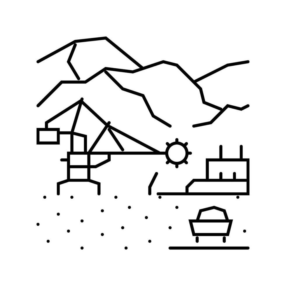mining operations line icon illustration vector