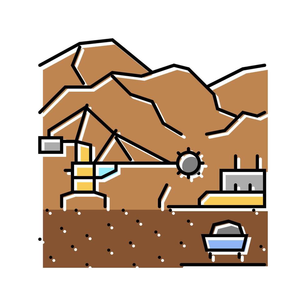 mining operations color icon illustration vector
