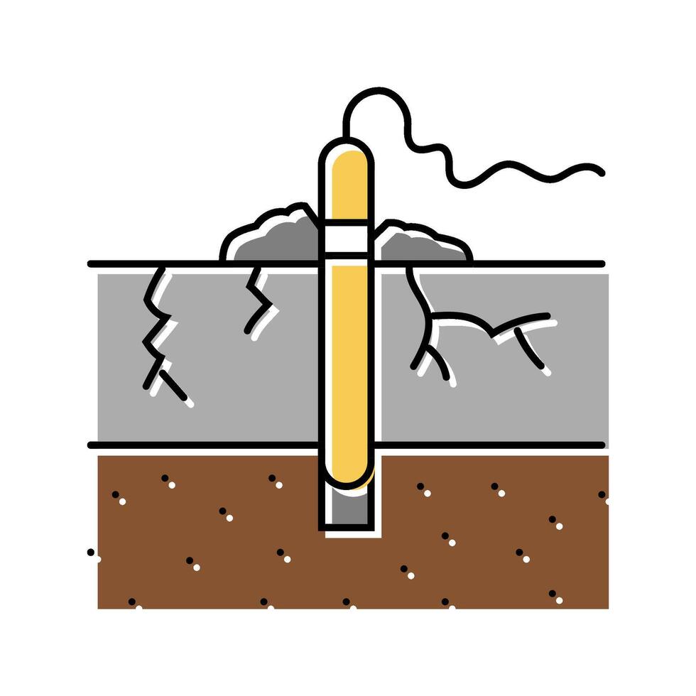 rock blasting mining color icon illustration vector