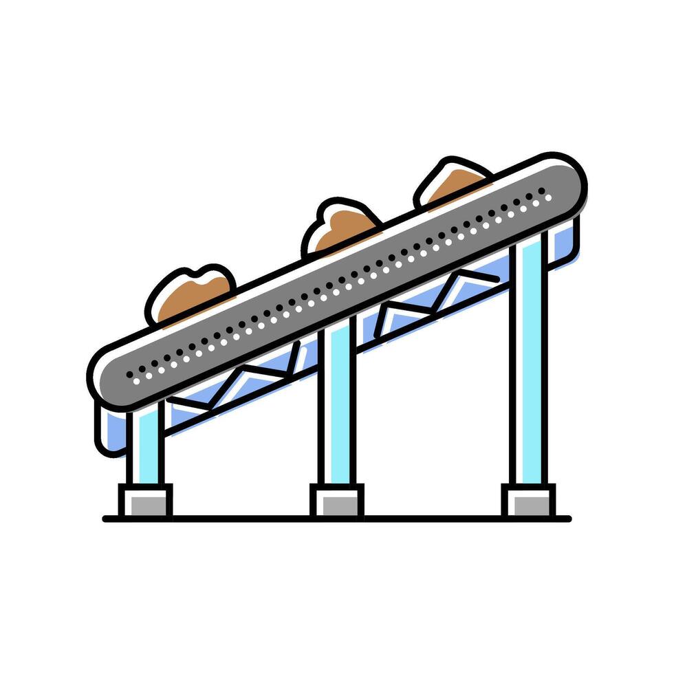 conveyor system mining color icon illustration vector