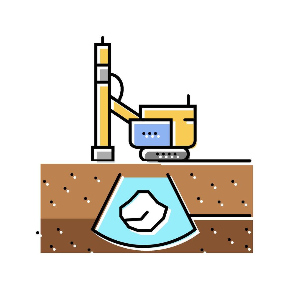 mineral exploration color icon illustration vector