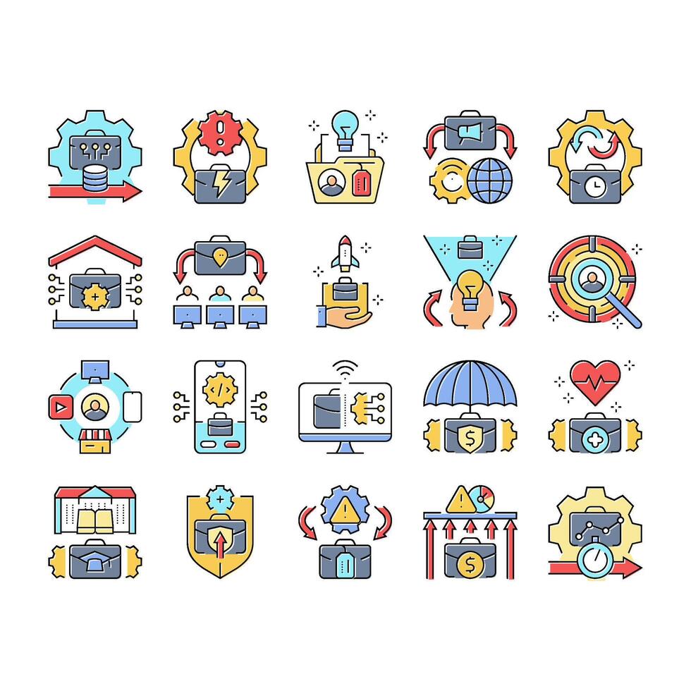 modern business innovation icons set vector