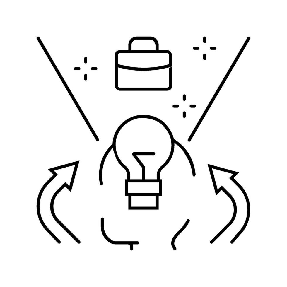design thinking modern business line icon illustration vector
