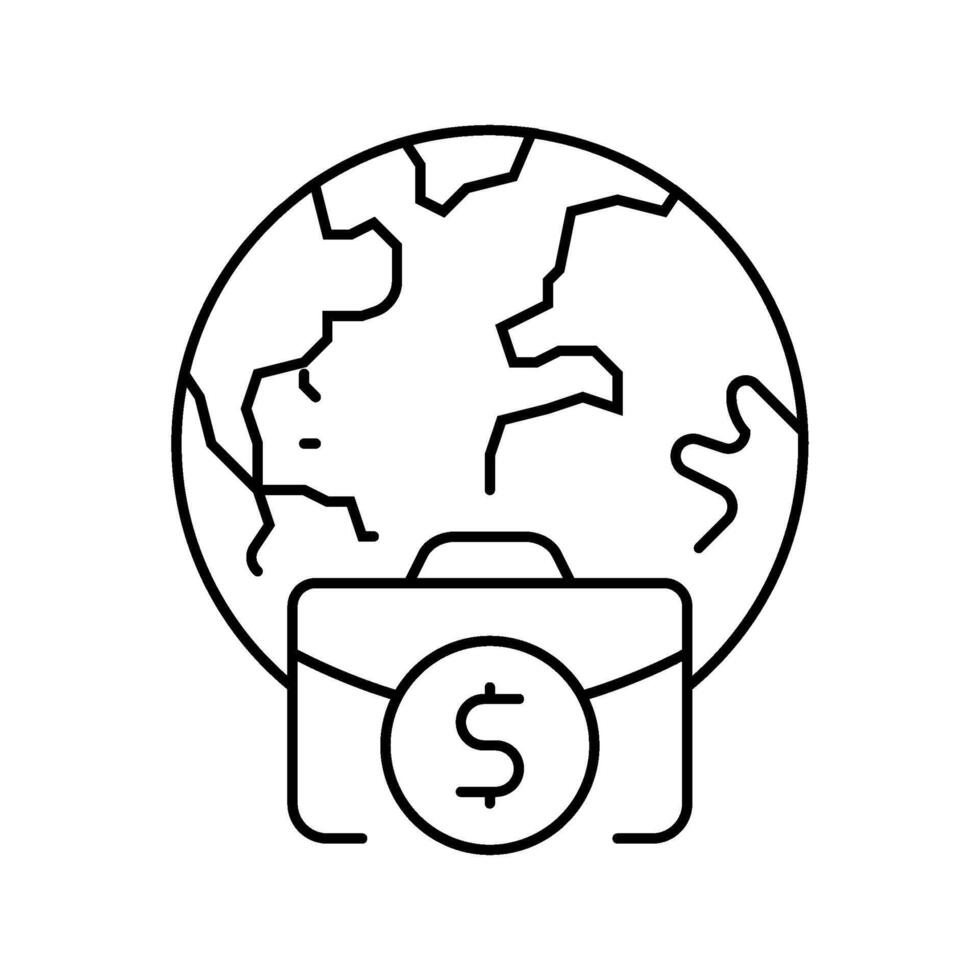 globalization modern business line icon illustration vector