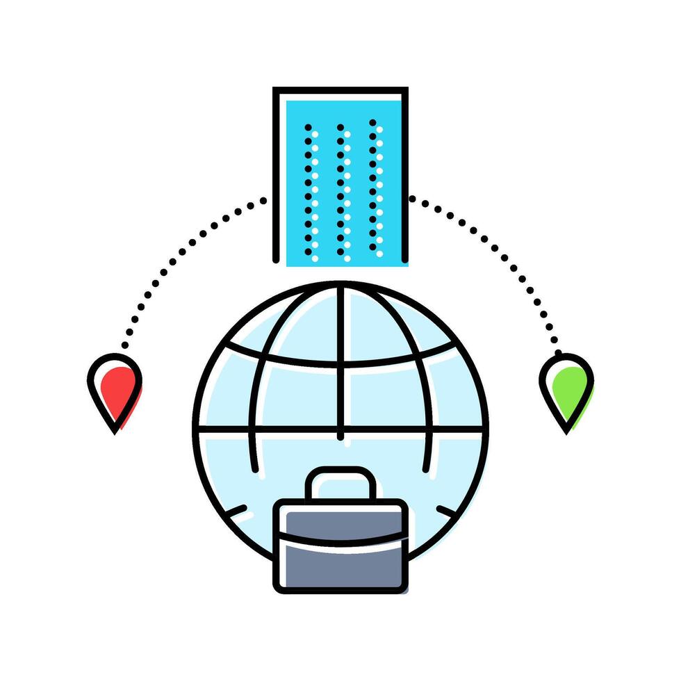 multinational corporation modern business color icon illustration vector