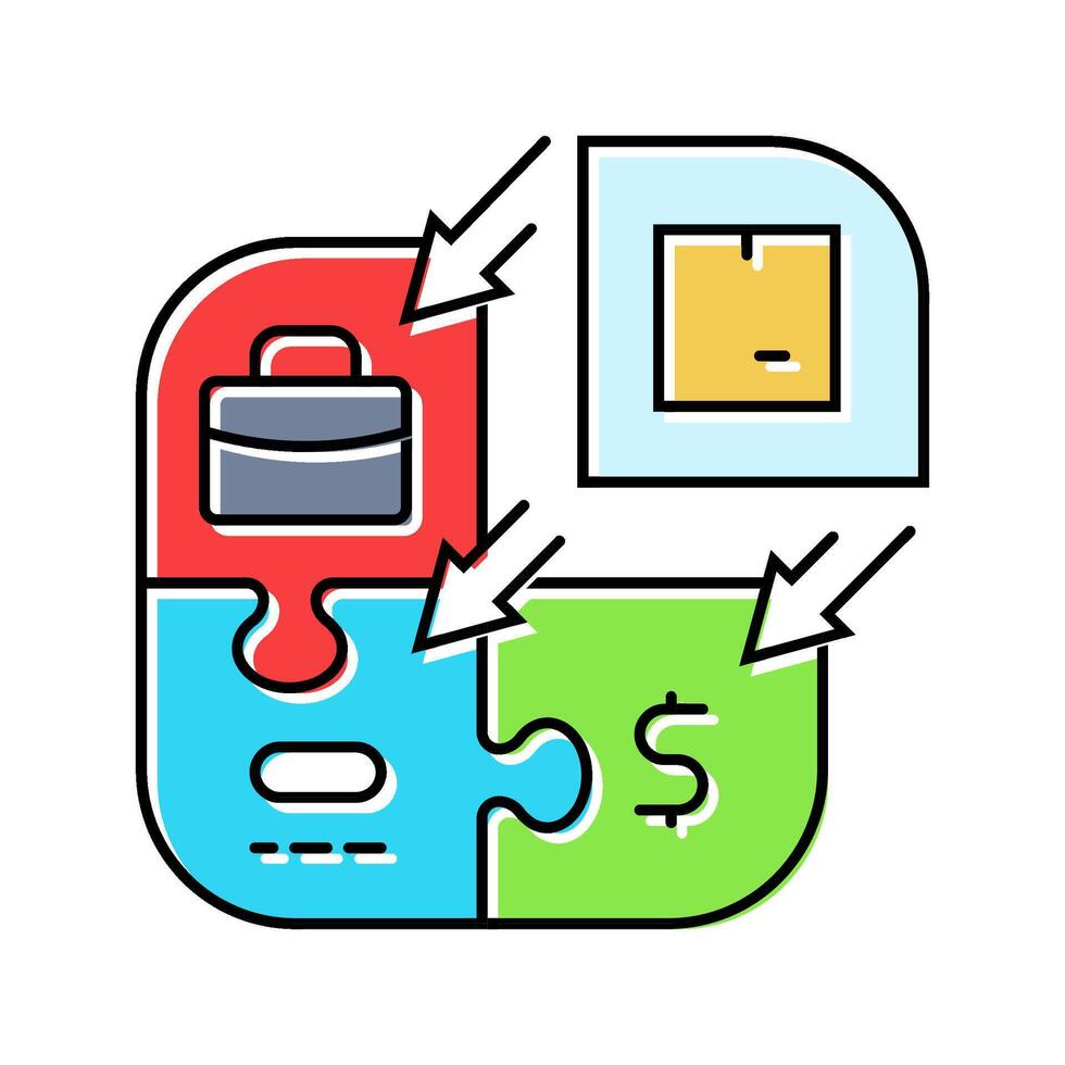 product market fit modern business color icon illustration vector