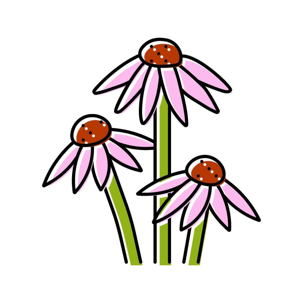 holy basil ayurvedic herb color icon illustration vector