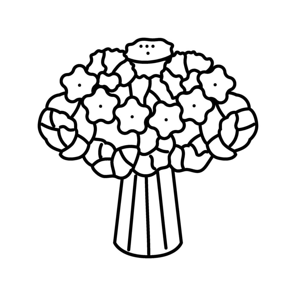 biedermeier bouquet flower line icon illustration vector