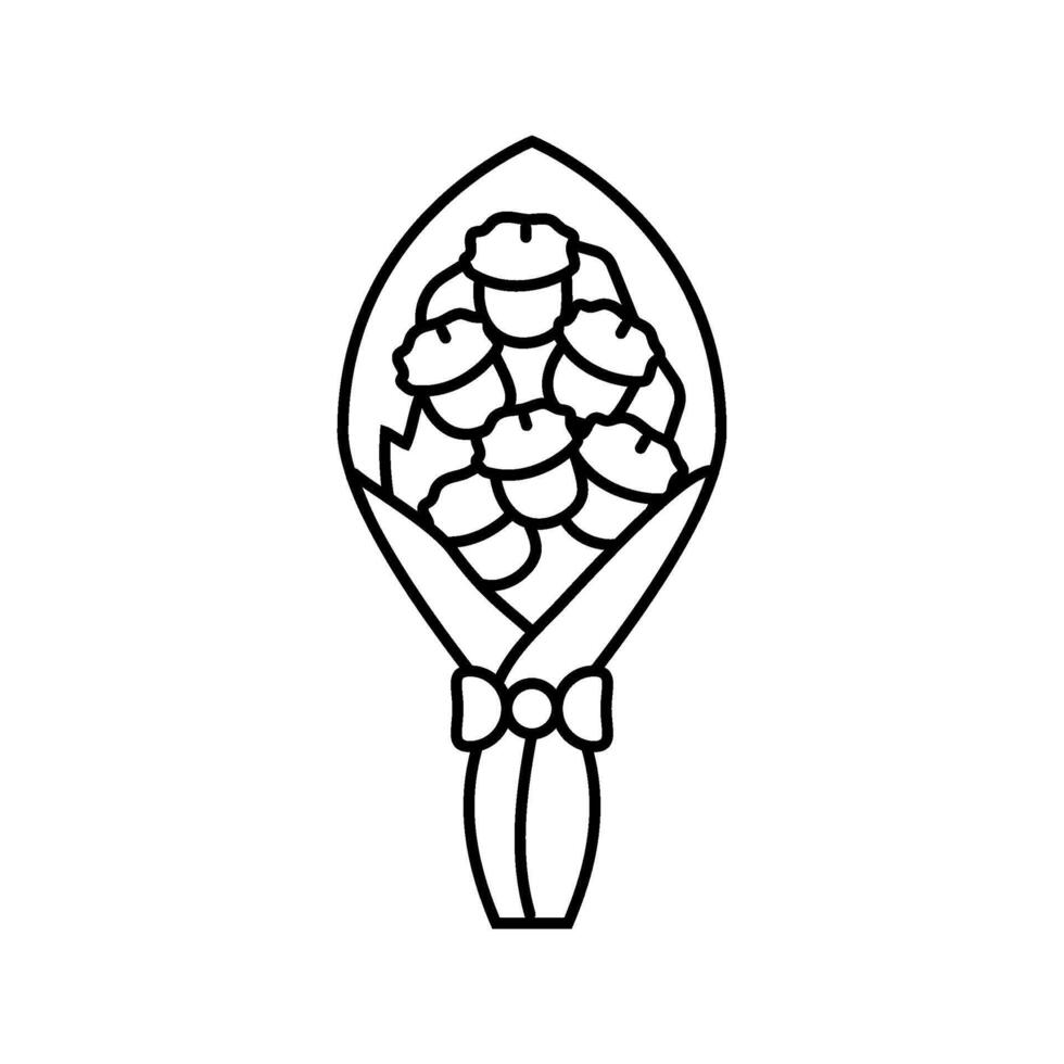 presentation bouquet flower line icon illustration vector