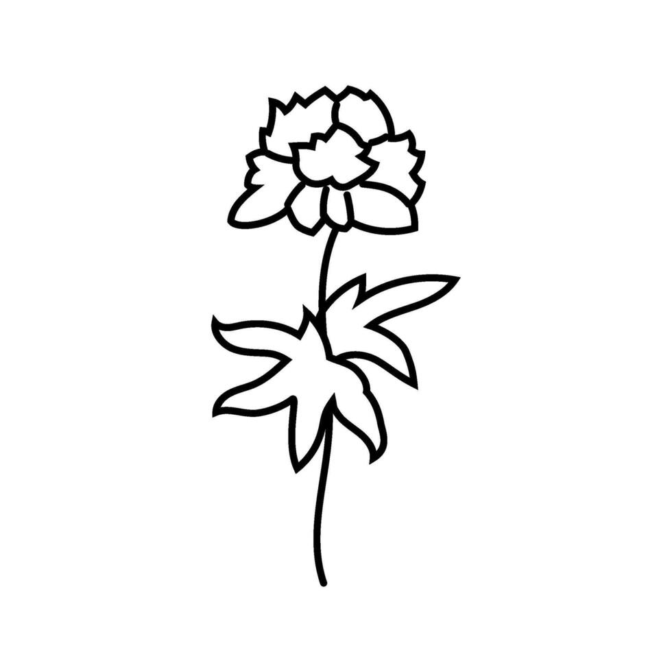 single stem bouquet flower line icon illustration vector