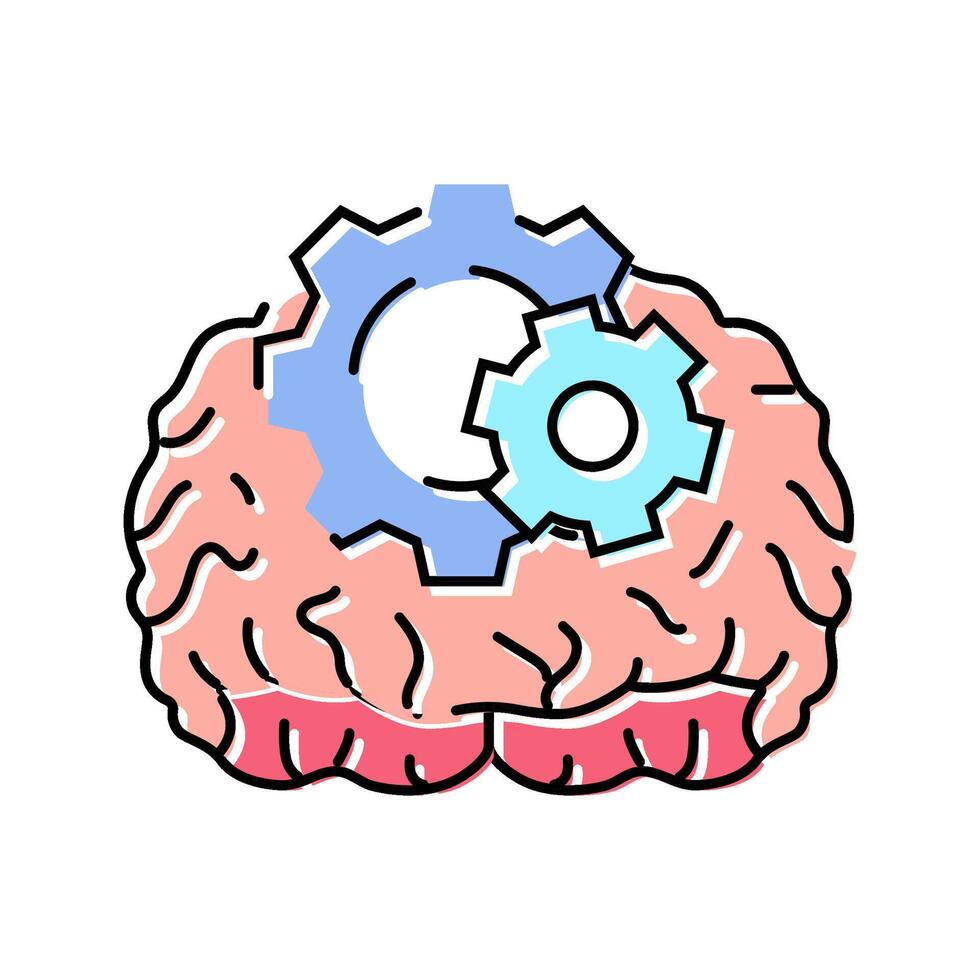 gears brainstorm color icon illustration vector