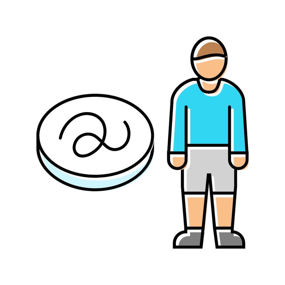 kid boy helminth worm color icon illustration vector