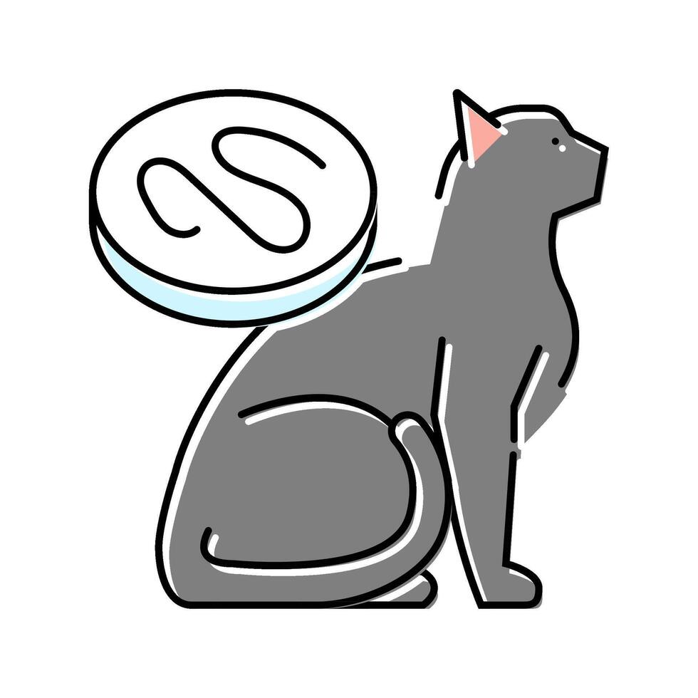 cat parasite worm color icon illustration vector