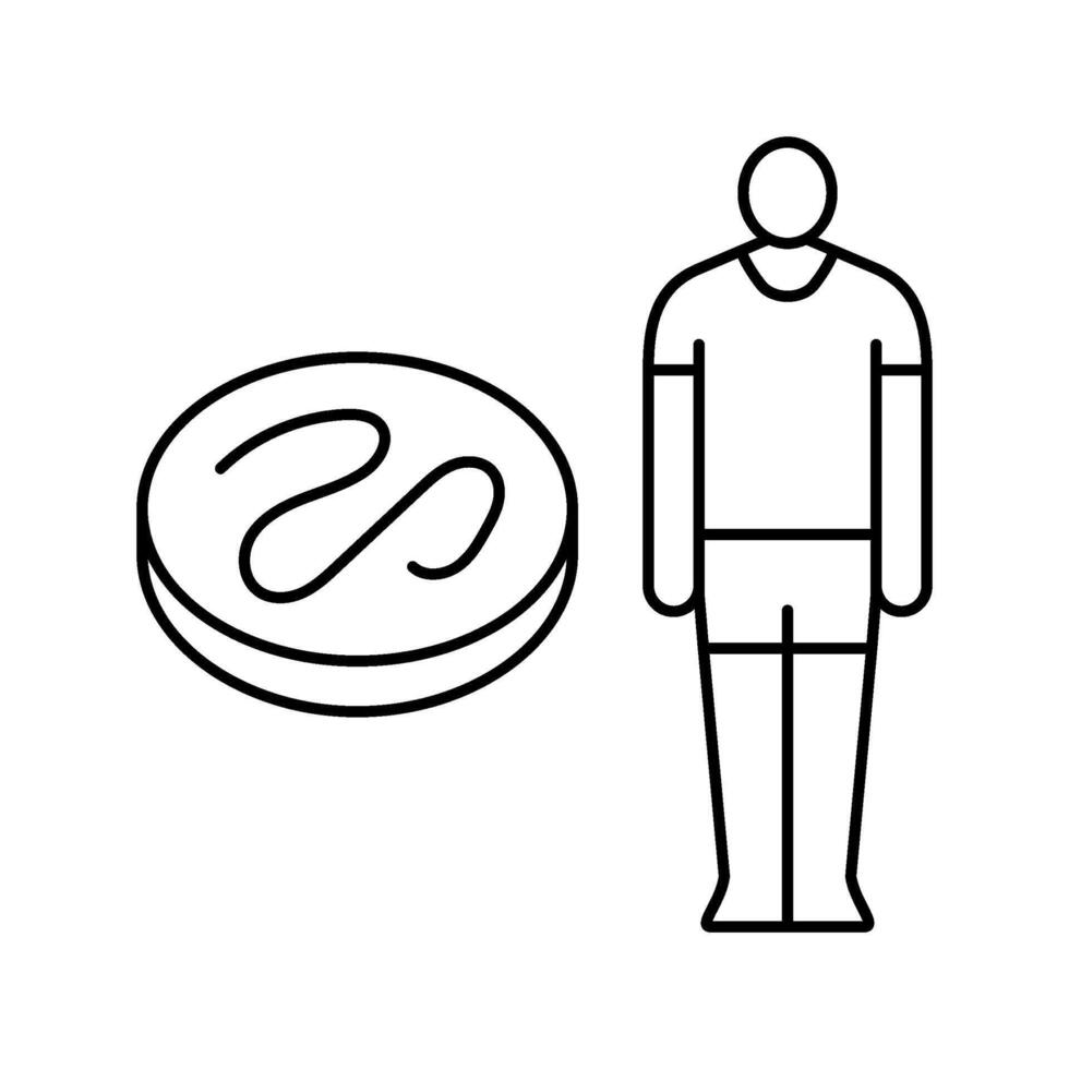 microscope worm parasite line icon illustration vector