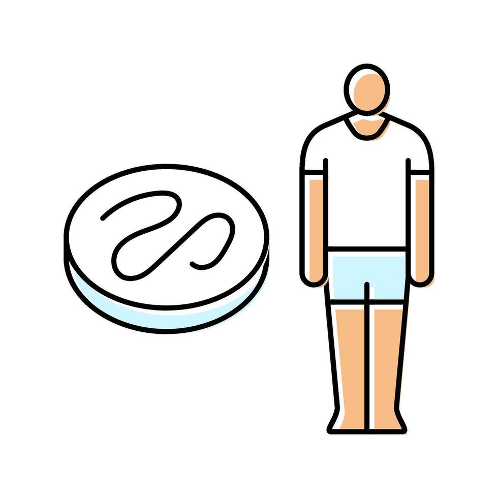 microscope worm parasite color icon illustration vector