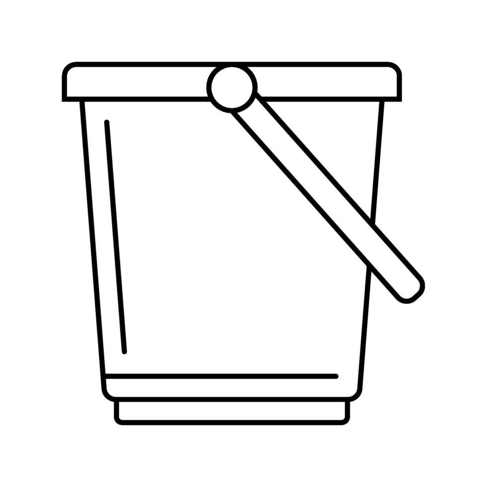 bucket plastic package line icon illustration vector