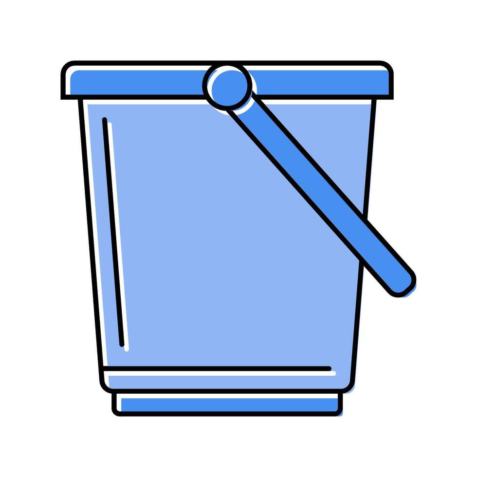 bucket plastic package color icon illustration vector