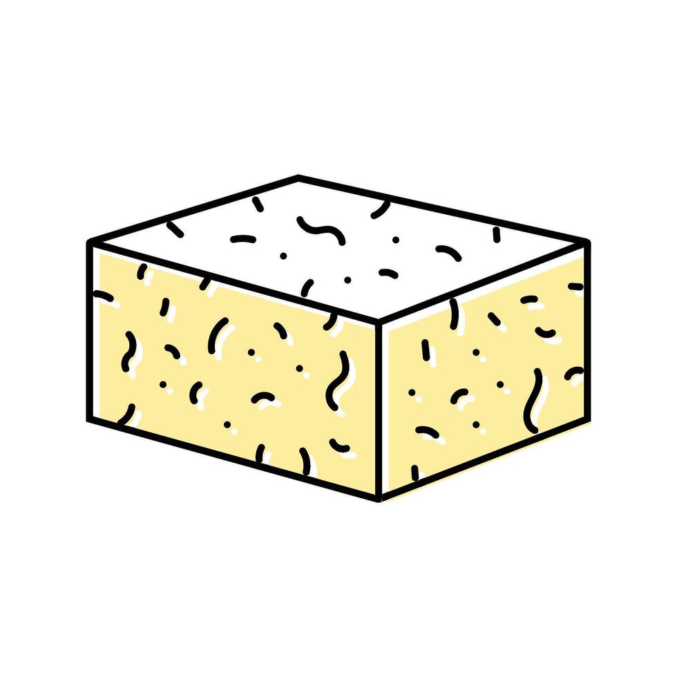 tofu block vegan food color icon illustration vector