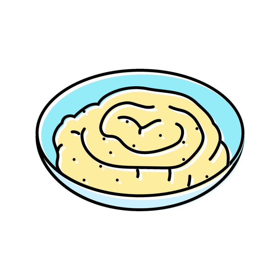 hummus dip vegan food color icon illustration vector