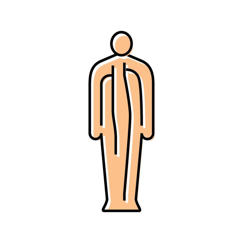 meridian pathways acupuncture color icon illustration vector