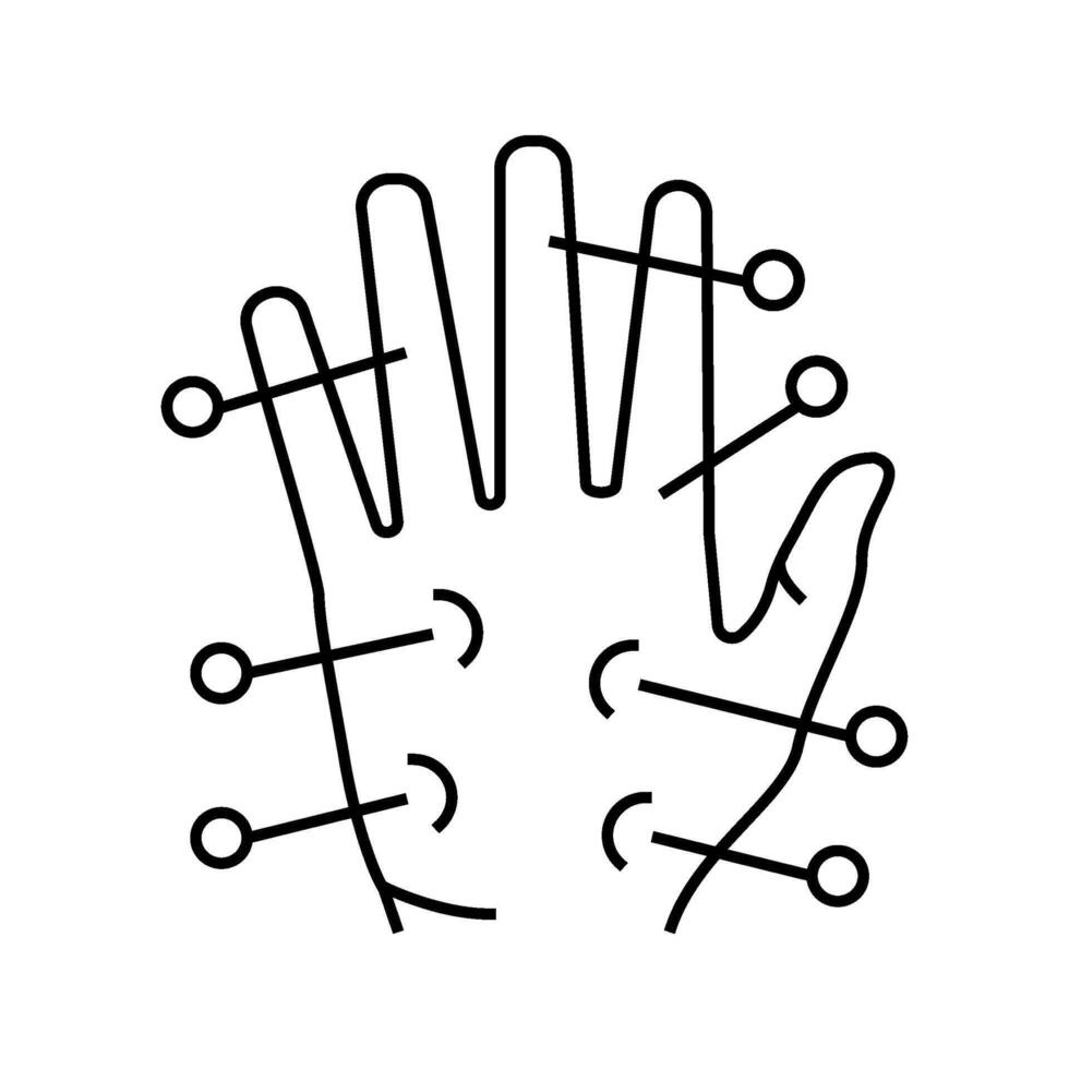 palm needles acupuncture line icon illustration vector