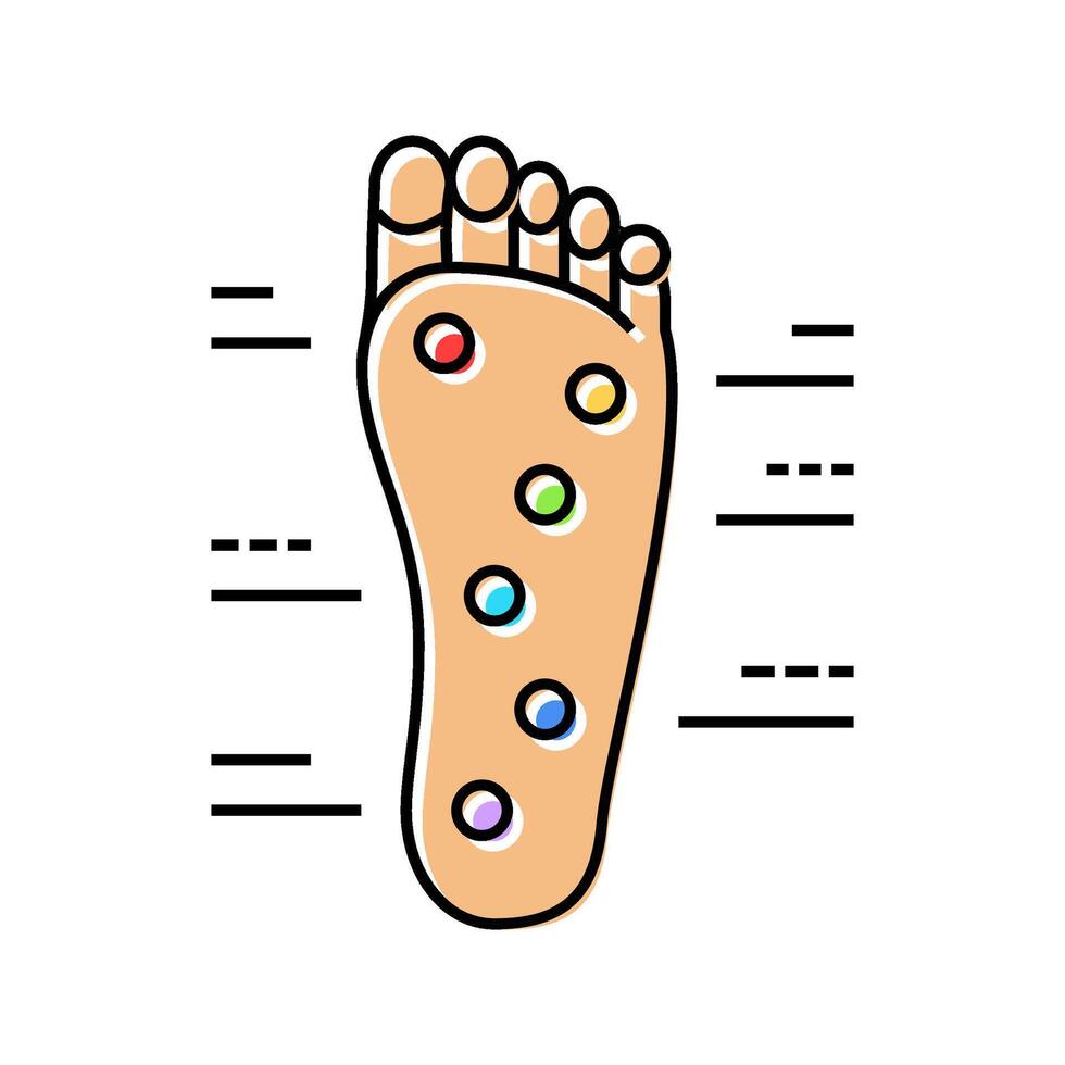 foot points acupuncture color icon illustration vector