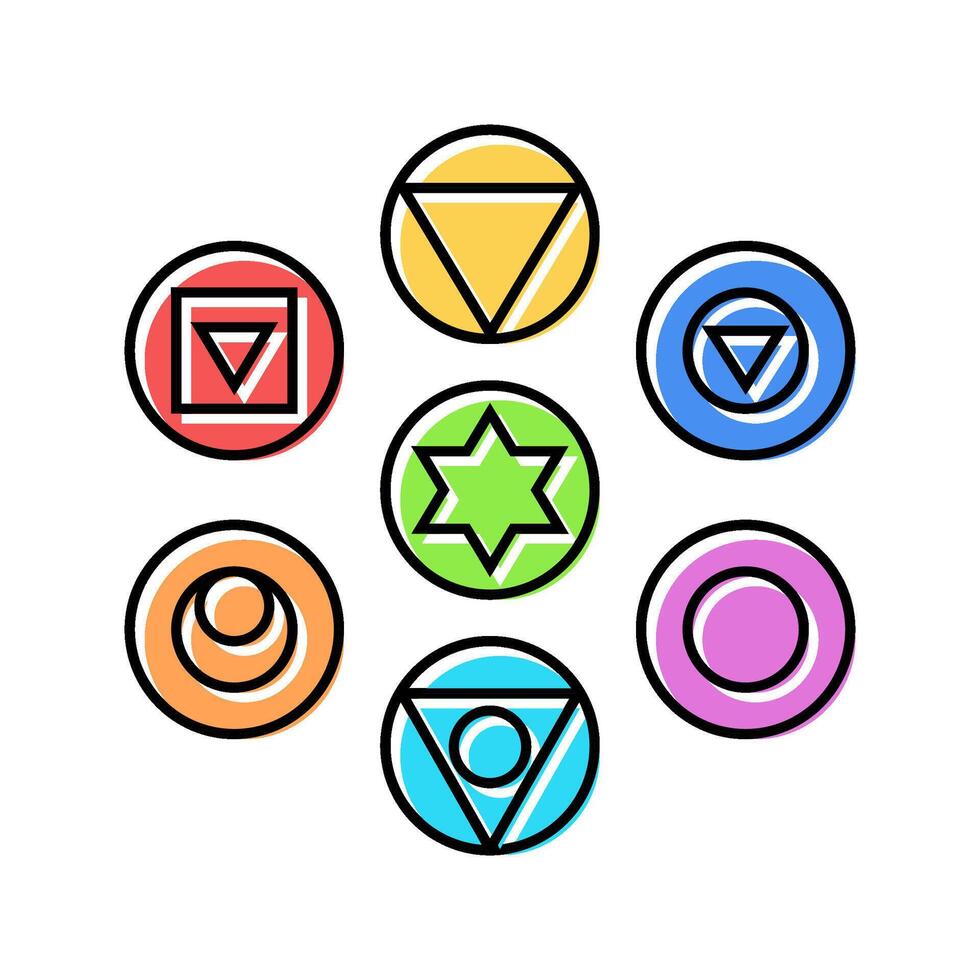 chakra acupuncture color icon illustration vector