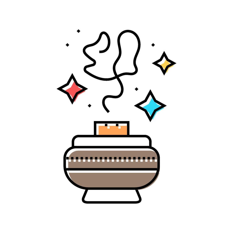 incense or aromatherapy acupuncture color icon illustration vector