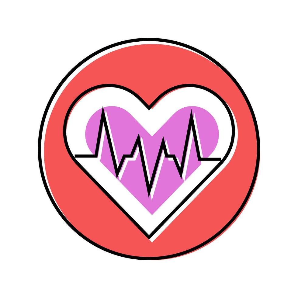 heartbeat line acupuncture color icon illustration vector