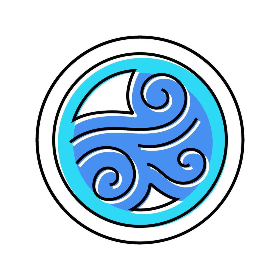 wind breeze acupuncture color icon illustration vector